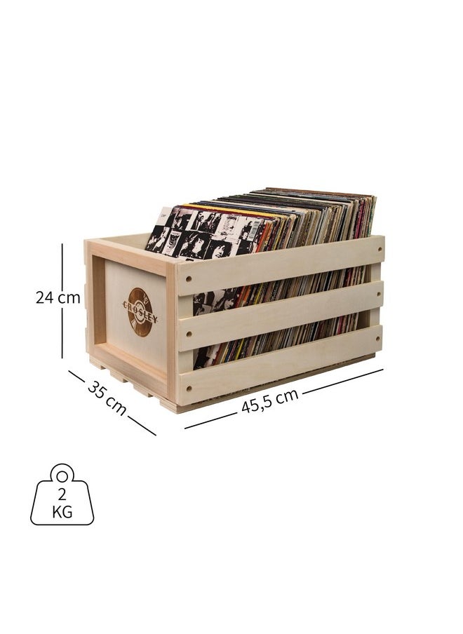 Crosley Crosley AC1004A-NA Record Storage Crate Holds up to 75 Albums, Natural  - Image 4