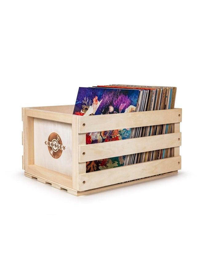 Crosley Crosley AC1004A-NA Record Storage Crate Holds up to 75 Albums, Natural  - Image 3