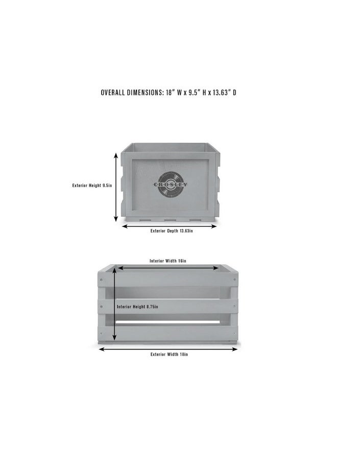 Crosley Crosley AC1004A-NA Record Storage Crate Holds up to 75 Albums, Natural  - Image 5