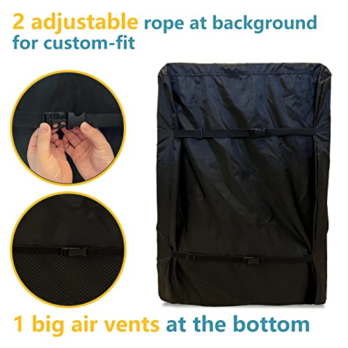 Bitubi Upright Freezers Cover,Outdoor Refrigerator Cover,– Waterproof, Dustproof, Sun-Proof, 22" W x 23" D x 34" H. Suitable for most 3.0 Cubic Compact Mini Freezer on market (Black) - Image 5