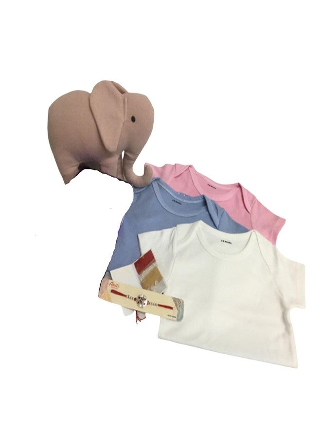 MOJOPANDA Gift Hamper Organic cotton romper 3 colors | Elephant soft toy - Image 1