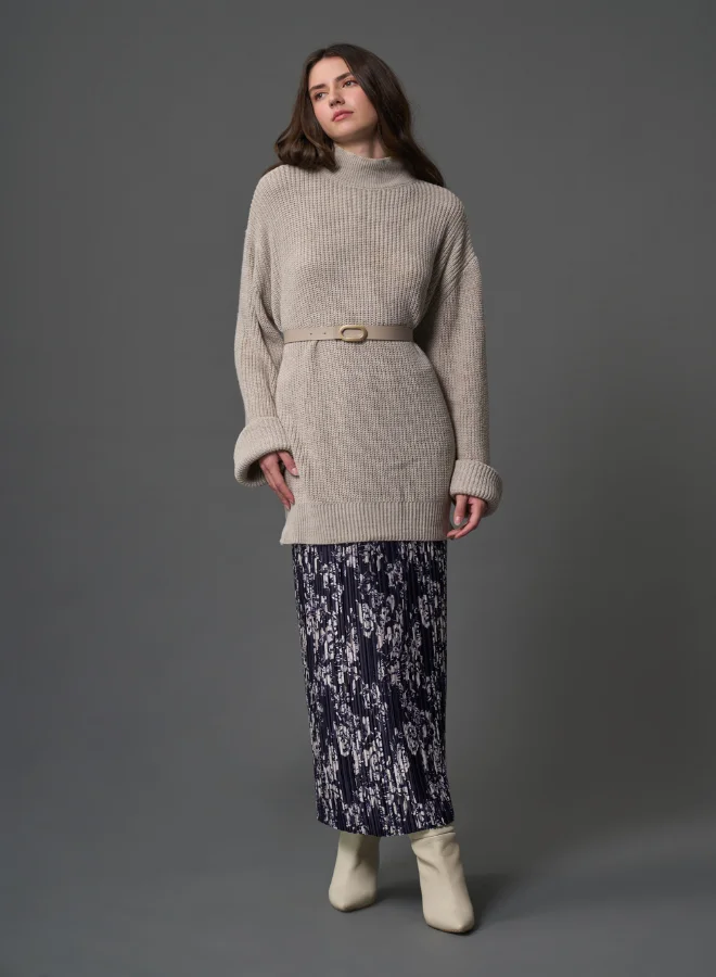 ميزال FULL PLEATED PATTERNED SKIRT