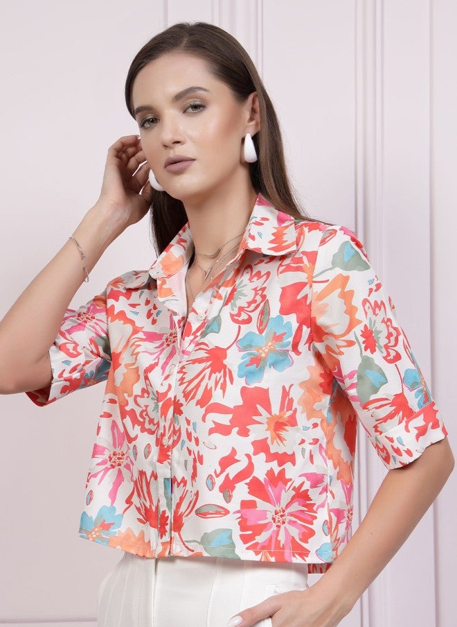 Athena بلوزة مزخرفة بأزهار للنساء - Image 4