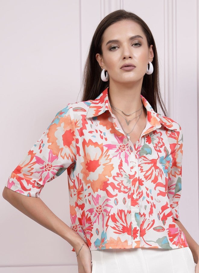 Athena بلوزة مزخرفة بأزهار للنساء - Image 1