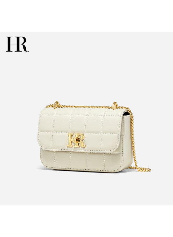 Hr Women's Handbag, Quilted Chain Bag, Top-grain Leather Shoulder Crossbody Bag, Small Square Purse, Birthday Gift - Image 4