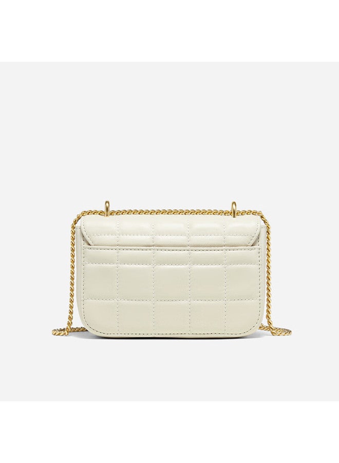 Hr Women's Handbag, Quilted Chain Bag, Top-grain Leather Shoulder Crossbody Bag, Small Square Purse, Birthday Gift - Image 5