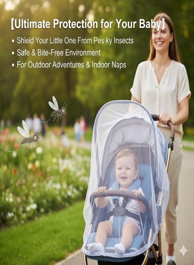 LABRUSID Universal Mosquito Net for Strollers - 2 Pack Breathable Insect Netting Protection for Babies, Fine Mesh Bug Screen Cover for Infant Car Seats, Cribs, and Playpens - Image 3