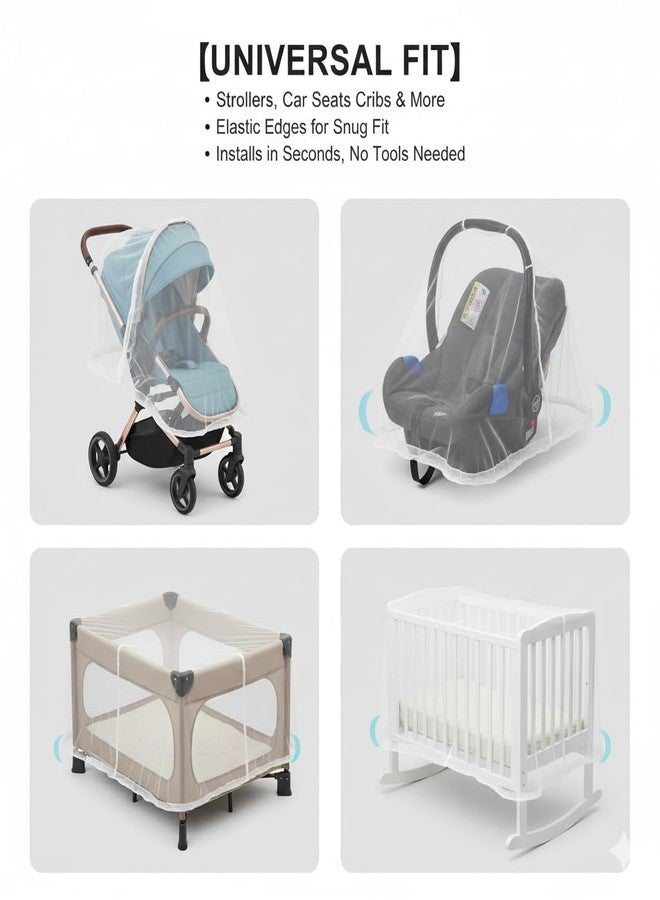 LABRUSID Universal Mosquito Net for Strollers - 2 Pack Breathable Insect Netting Protection for Babies, Fine Mesh Bug Screen Cover for Infant Car Seats, Cribs, and Playpens - Image 4