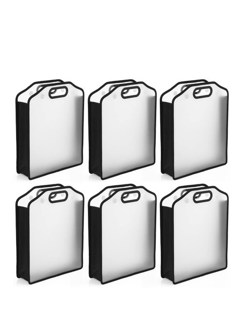 Expandable Craft Paper Storage Organizer Set for Office and Photos, 6 Pieces Handle Design for Easy Access and Organization