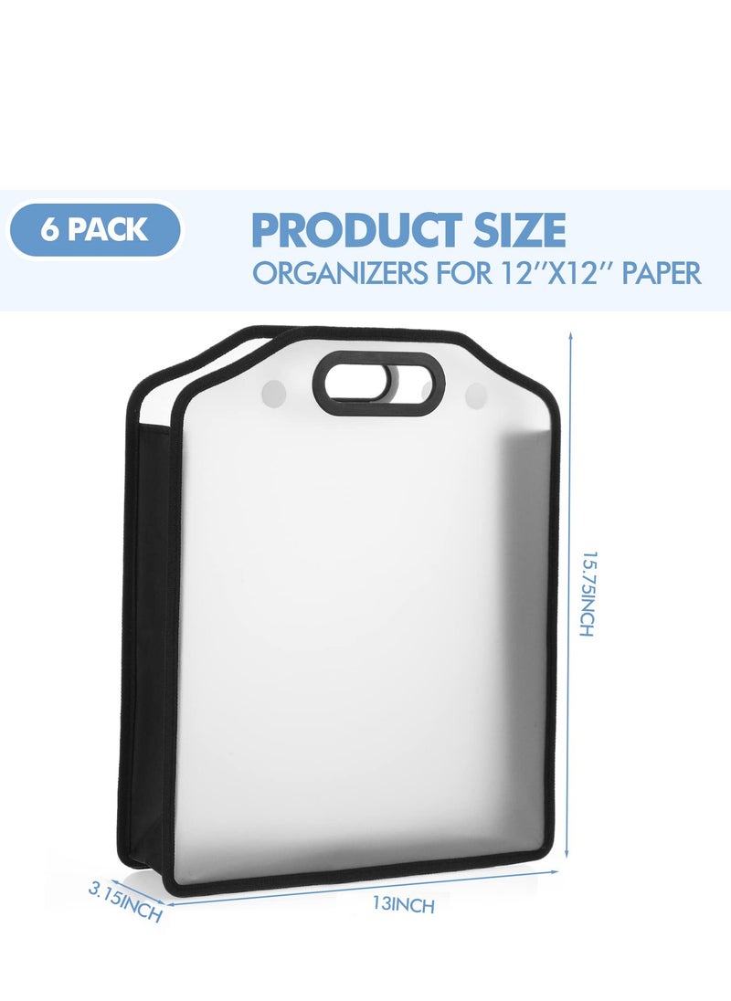 Expandable Craft Paper Storage Organizer Set for Office and Photos, 6 Pieces Handle Design for Easy Access and Organization