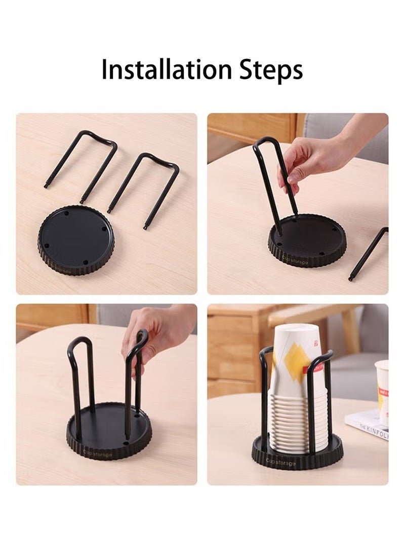 2Pcs Paper Cup Holder, Disposable Cup And Lid Holder Organizer, Coffee Cup Dispenser For Counter, Organizer Station for Coffee Milk Tea Shop Restaurant Office Bathroom - Image 4