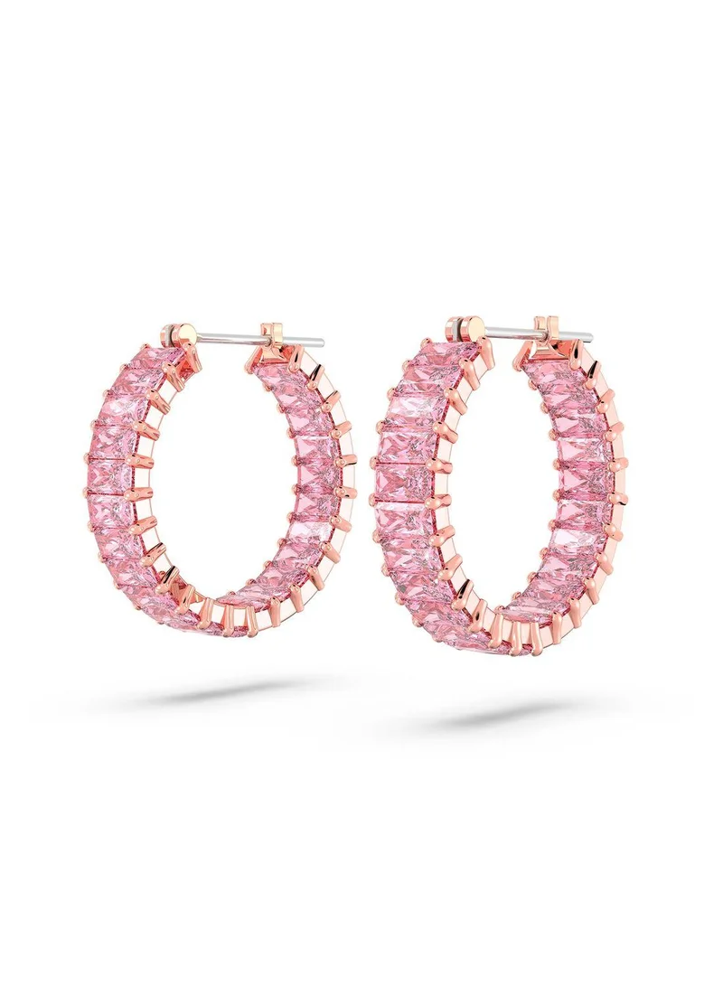 SWAROVSKI Matrix Rose-Gold Tone Plated Hoop Earrings
