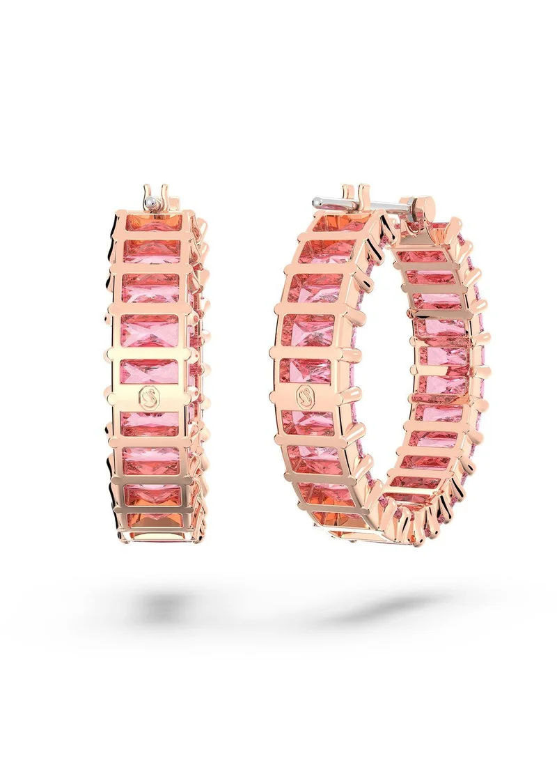SWAROVSKI Matrix Rose-Gold Tone Plated Hoop Earrings