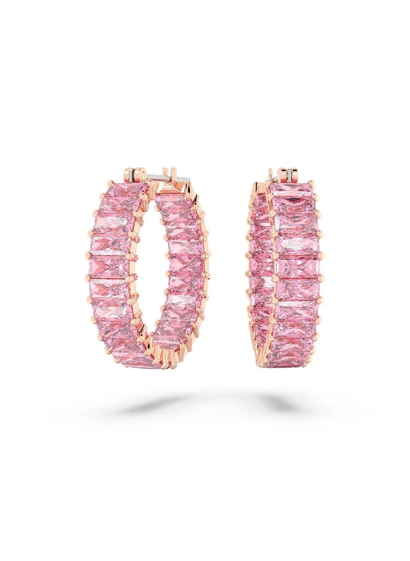 SWAROVSKI Matrix Rose-Gold Tone Plated Hoop Earrings