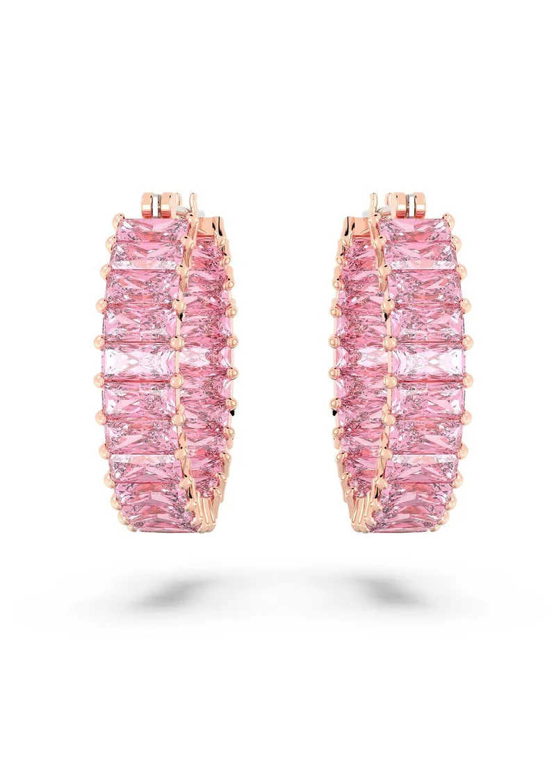 SWAROVSKI Matrix Rose-Gold Tone Plated Hoop Earrings