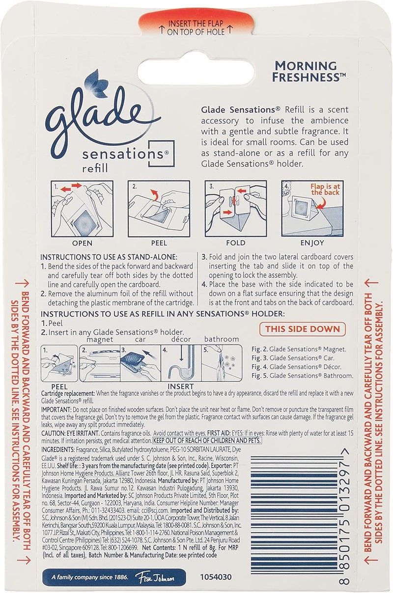 Glade Varied dimensions Glade Air Freshener Sensation with Morning Freshness Scent, Car Freshener, 8gm (Pack of 3) Spec compliant trusted quality - Image 3