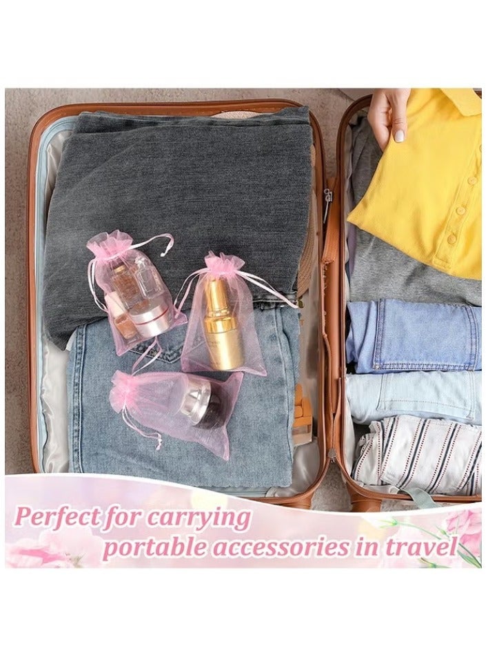 100 قطعة من أكياس الهدايا الأورجانزا، أكياس الحلوى الصغيرة (8 × 10 سم) - Image 5