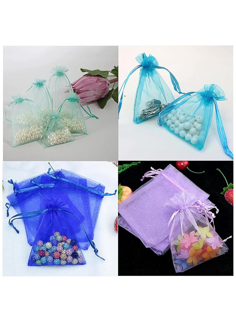 100 قطعة من أكياس الهدايا الأورجانزا، أكياس الحلوى الصغيرة (8 × 10 سم) - Image 4