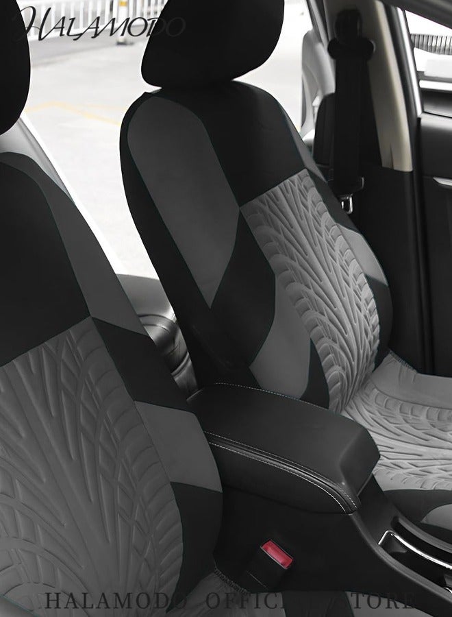 HALAMODO Car Seat Covers Full Set Front Bucket Seat Protectors with Split Bench Car Seat Cover Set Breathable Premium Sporty Seat Cushions for Car SUV - Image 4