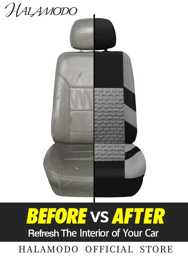 HALAMODO Car Seat Covers Full Set Front Bucket Seat Protectors with Split Bench Car Seat Cover Set Breathable Premium Sporty Seat Cushions for Car SUV - Image 5