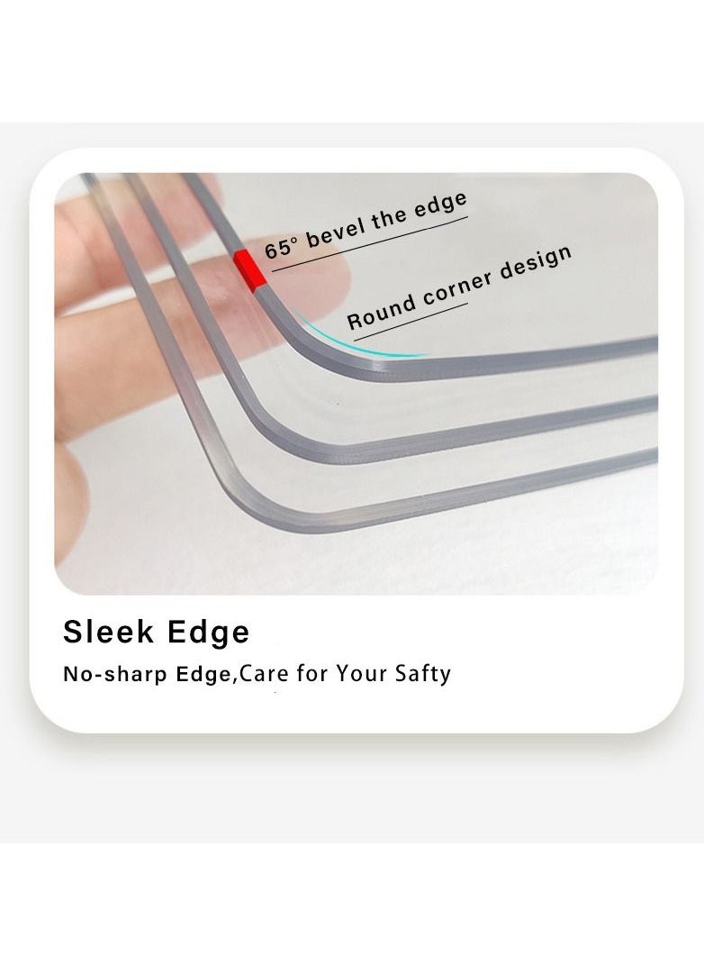 Dining Desk Clear Table Pads 1.5mm Thick Plastic Cover Protector for Home Office Kitchen