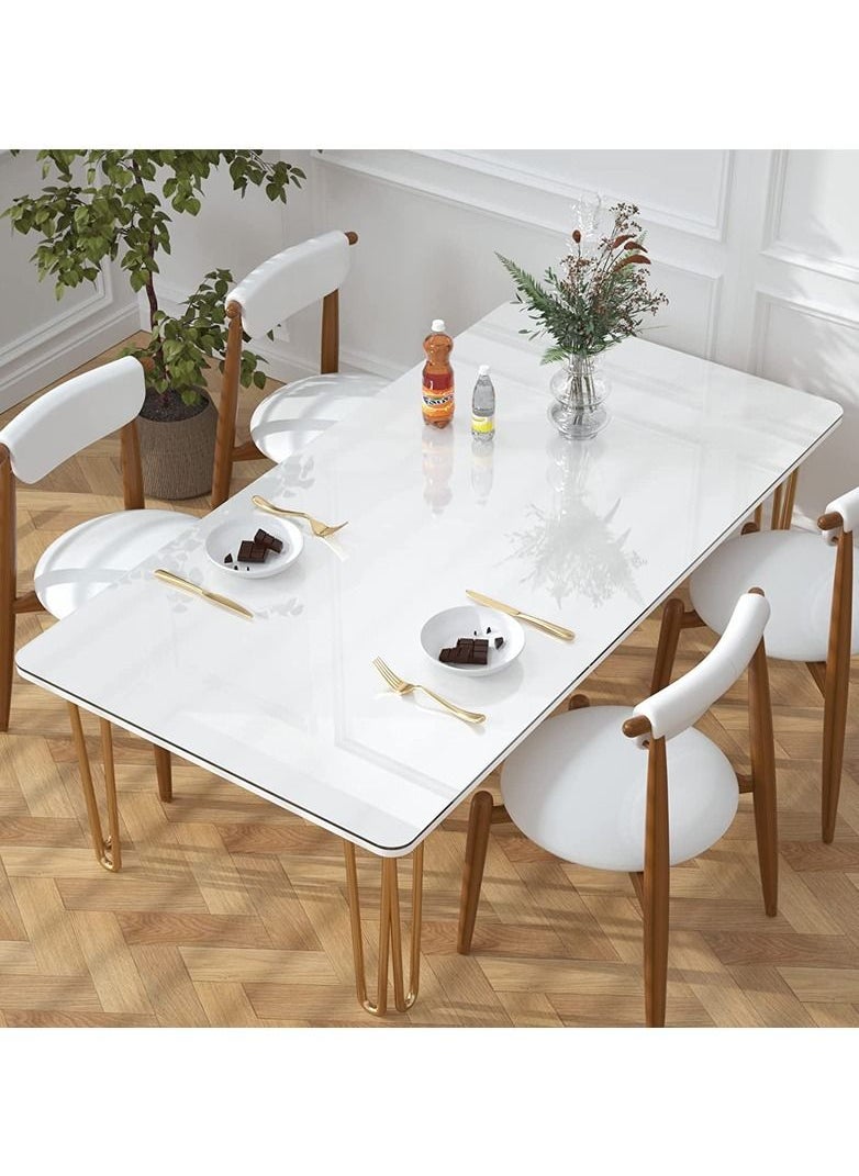 Dining Desk Clear Table Pads 1.5mm Thick Plastic Cover Protector for Home Office Kitchen
