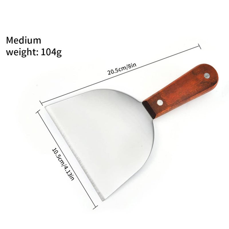 FS COOL FS COOL Stainless Steel Pizza Shovel Steak Spatula Pizza Crust Turner Pancake Server Home Restaurant Wood Handle Pack of 1  - Image 2