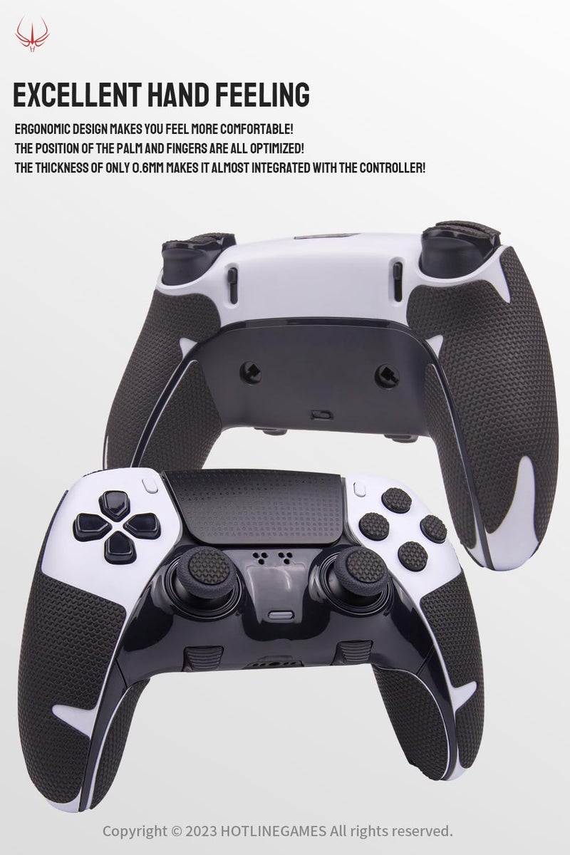 HOTLINE GAMES HOTLINEGAMES Controller Grips Compatible with PS5 Dualsense Edge, PlayStation 5 Controller Accessories, Skin Kit, Anti-Slip Grip Tape, Sweat-Absorbent, Easy to Apply (Handle Grips+Buttons+Triggers) - Image 4