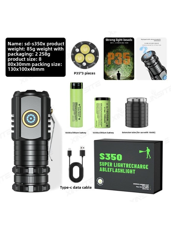 Outdoor High Brightness Long Battery Life Super Bright TYPE-C Charging Mini Cannon Multi-Functional Cap Clip Light 