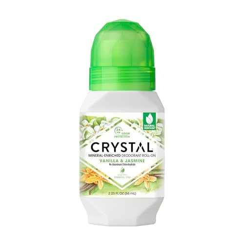 CRYSTAL ESSENCE Crystal Mineral Deodorant Roll-On, Vanilla Jasmine, 2.25 fl oz - Image 1