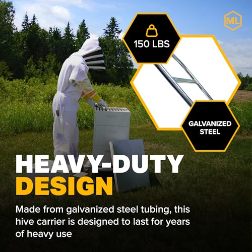 Mann Lake Hive Carrier, Heavy Duty Beehive Lifting Device, Galvanized Steel Tubing, Two-Person Design, Supports Up to 150 lbs, Easy to Use and Store, Ideal for Moving Beehives and Supers - Image 3