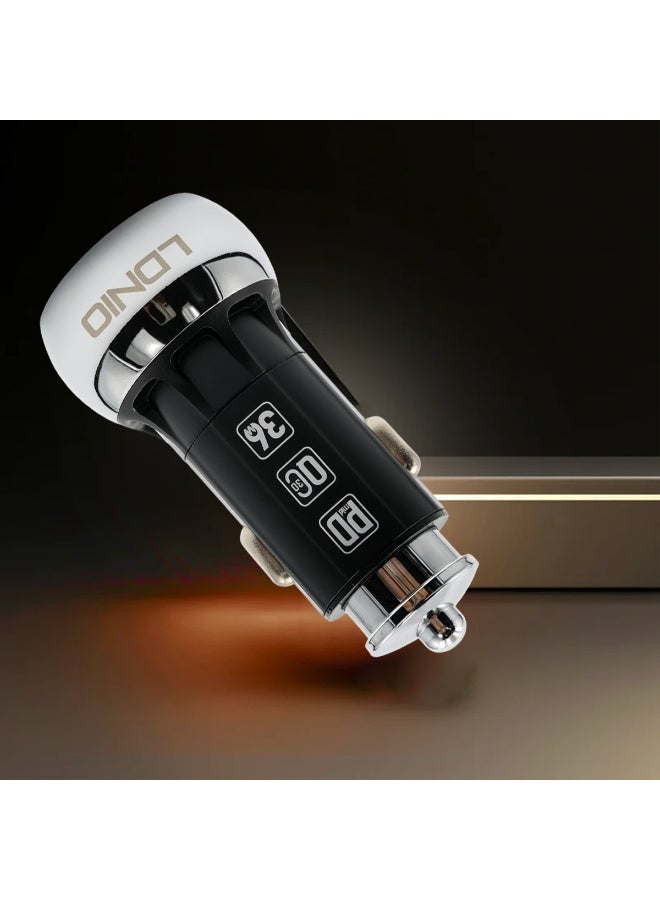 LDNIO C1 36W PD+QC 3.0 Fast Car Charger | Dual Port Type-C Power Delivery & Quick Charge 3.0 | Universal High-Speed Charging for Tablets, Wireless Audio, and Cameras | Multi-Protection - Image 3