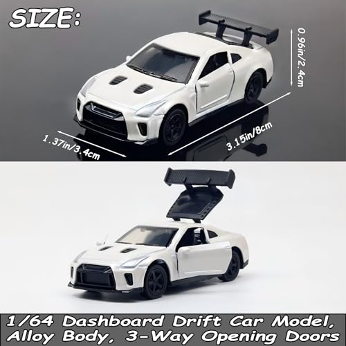 YimiBloss Car Dashboard Decorations – Drift & Turn Mini Car Model Ornament – Dynamic Interactive Automobile Decor for Enthusiasts Vehicle Interior Dashboard Drifting Decorations Accessories Gifts (White) - Image 3