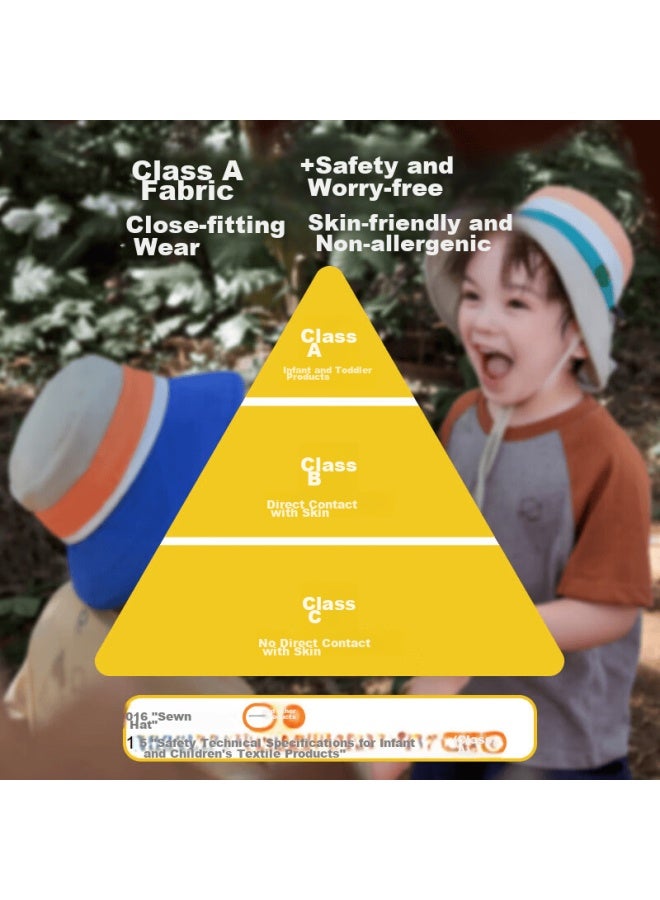Lemonkid Children's Sun Protection Hat, Boys And Girls Sun Visor, Summer Sun Hat, Fisherman Hat, Shawl Bucket Hat, Strawberry Cheese Color, Size 50 - Image 2