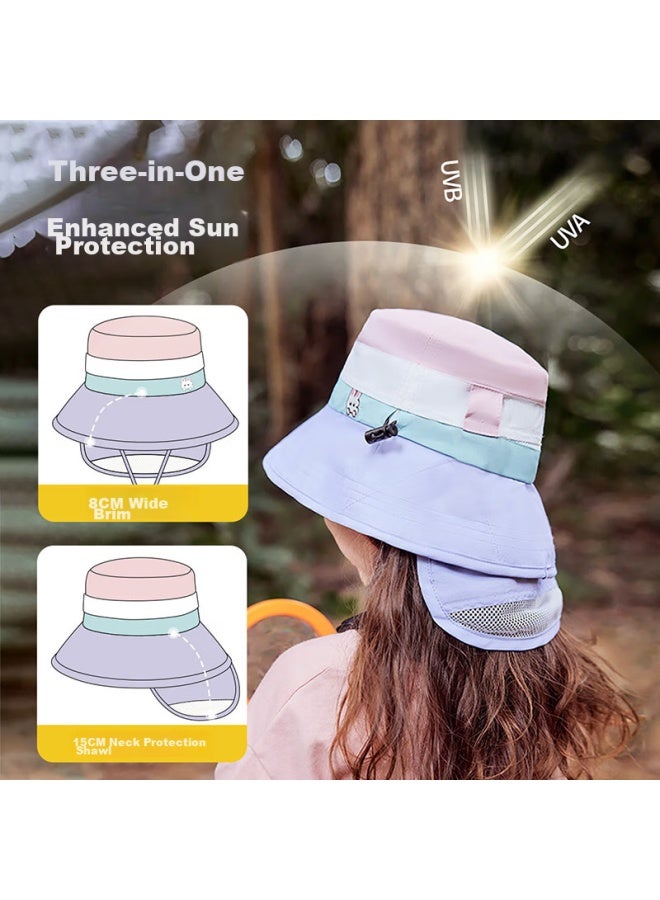 Lemonkid Children's Sun Protection Hat, Boys And Girls Sun Visor, Summer Sun Hat, Fisherman Hat, Shawl Bucket Hat, Strawberry Cheese Color, Size 50 - Image 3