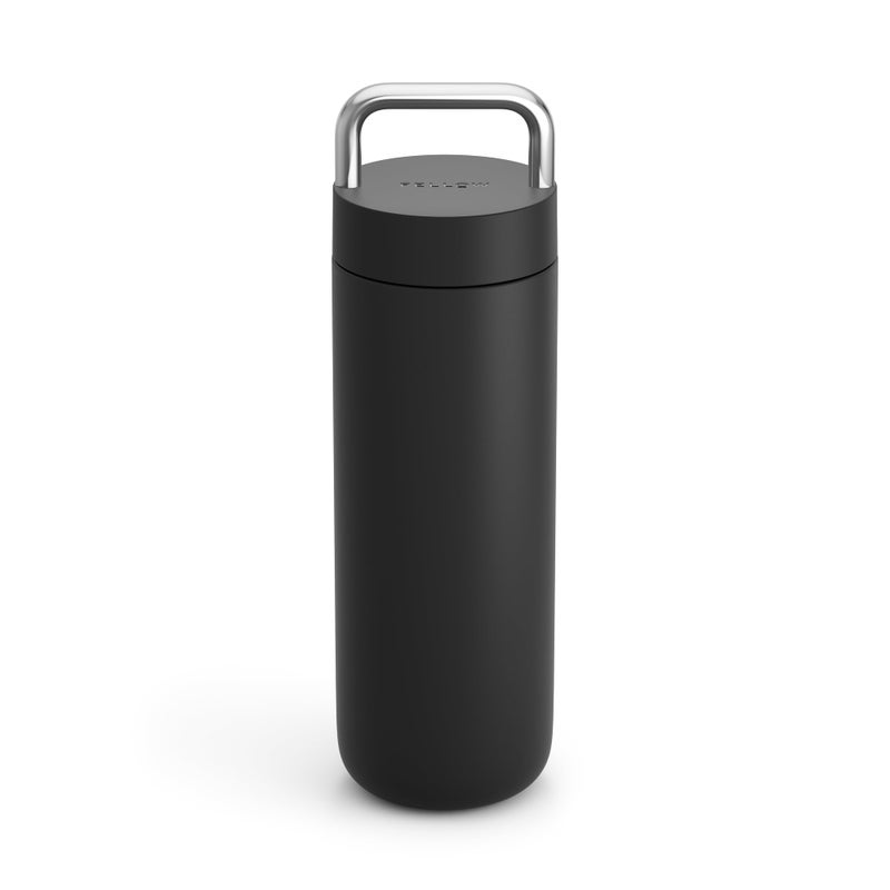 Fellow 20 oz Carter Carry Water Bottle LeakProof Lid Vacuum Insulated Stainless Steel Tumbler Keeps Heat for 12 HoursStays Cold for 24 Hours Stainless Steel Handle Dishwasher SafeMatte Black