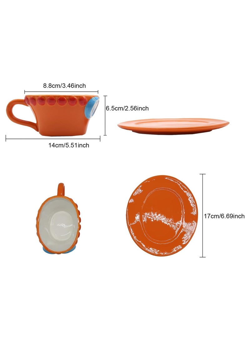 Anime Merch Ace Coffee Mugs Ace Hat Orange Ceramic Tea Milk Cup Novelty Creative Office Cup Collection Gifts for Birthday - Image 4