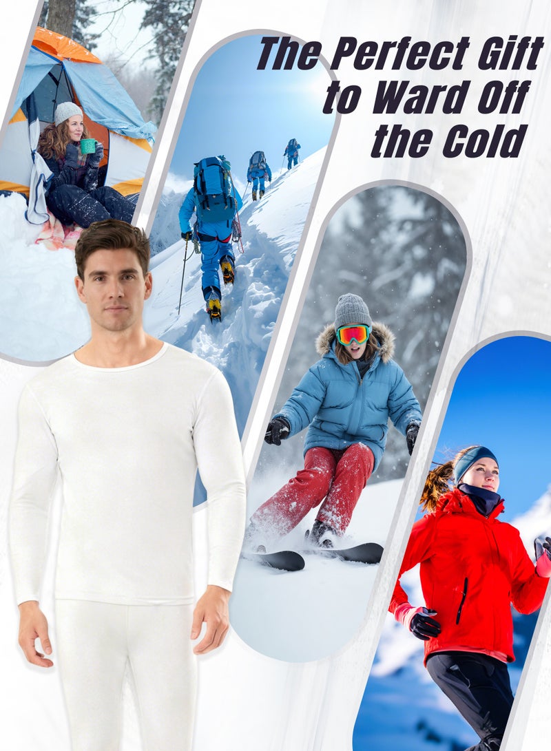 Necomi Thermal Underwear Set, Men's Thermal Long-Sleeve Compression Shirt, Suitable for Cold Weather, Cycling, Skiing, Training, Hiking, and Outdoor Activities (White) - Image 5