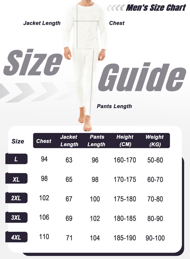 Thermal Underwear Set, Men's Thermal Long-Sleeve Compression Shirt, Suitable for Cold Weather, Cycling, Skiing, Training, Hiking, and Outdoor Activities (White) image 6