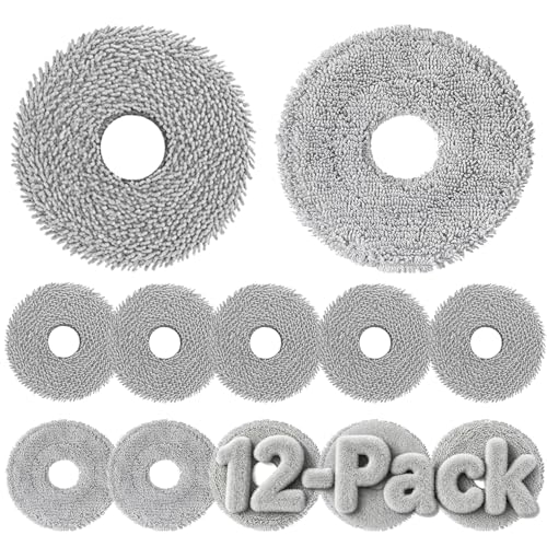 JoyBros 12 Pack Mop Pads for Dreame L40 UltraX40 UltraX50 UltraL50 UltraL10S Ultra L10s Pro Ultra HeatL10S Ultra Gen2L40S UltraX30 UltraL10 Ultra Robot Vacuum Parts MaterialsMicrofiber and Chenille - Image 1