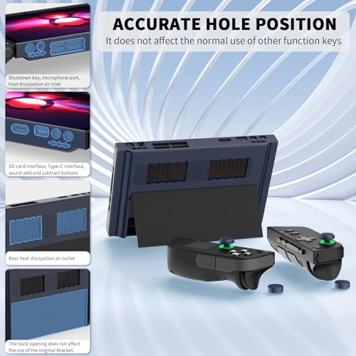 TUDIOW Protective Case for Lenovo Legion Go Gaming Handheld 2023, Shock-Absorption Anti-Scratch Non-Slip PC Protective Cover with4 Thumb Grip Caps for Lenovo Legion Go 8.8'' Accessories (Blue) - Image 4