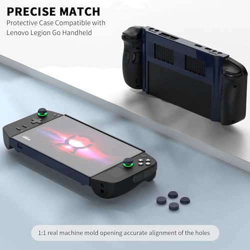TUDIOW Protective Case for Lenovo Legion Go Gaming Handheld 2023, Shock-Absorption Anti-Scratch Non-Slip PC Protective Cover with4 Thumb Grip Caps for Lenovo Legion Go 8.8'' Accessories (Blue) - Image 5