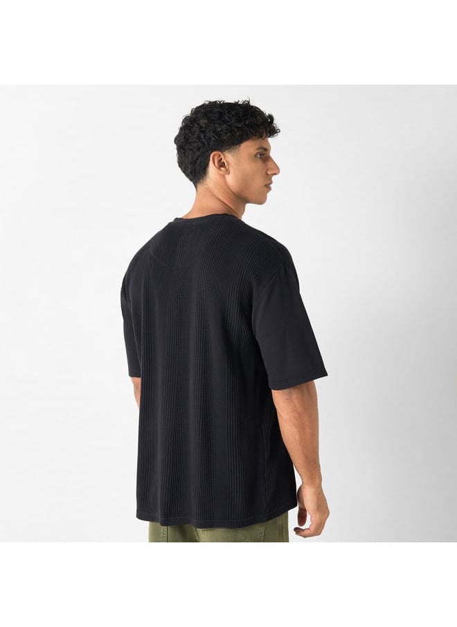 Lee Cooper Lee Cooper Textured Oversized T-shirt with Chest Pocket  - Image 3