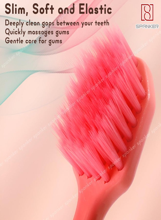 Spanker Pack of 5 Extra Wide Head 15MM Adult Toothbrush with Double Inplanted Soft Feather Like Bristles Non Frizzing Toothbrush for Intensive Care Protect Fragile Gums for Good Cleaning Effect - Image 3