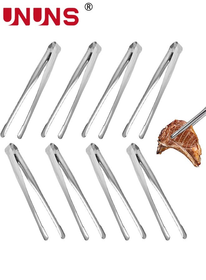 UNUNS 8-Piece Stainless Steel Kitchen Tong,Serving Tongs Kitchen Tongs,Stainless Steel Food Tong,Small Tongs - Image 1