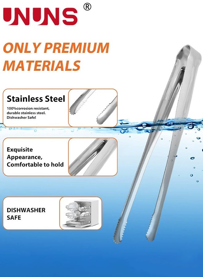UNUNS 8-Piece Stainless Steel Kitchen Tong,Serving Tongs Kitchen Tongs,Stainless Steel Food Tong,Small Tongs - Image 2
