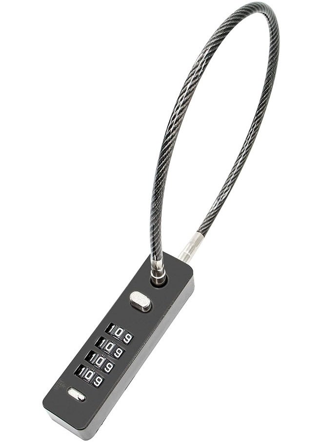 Arabest - Combination Lock, Cable Security Steel Cable Luggage Lock with Resettable Code, Anti-Theft Cable Lock with  Braided Steel Coat, Waterproof Digit Lock for Luggage, Suitcase, Toolbox, Helmet (Black) - Image 1