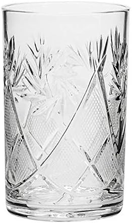 WORLD GIFTS Birsppy World Gifts Cut Crystal Drinking Glass for HotCold Beverage Fits Russian Metal Glass Holder Podstakannik  USSR Soviet Glassware  85 oz - Image 1