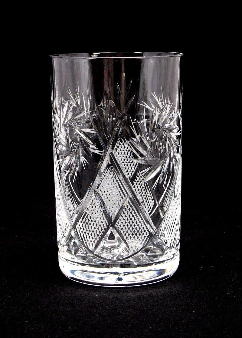 WORLD GIFTS Birsppy World Gifts Cut Crystal Drinking Glass for HotCold Beverage Fits Russian Metal Glass Holder Podstakannik  USSR Soviet Glassware  85 oz - Image 4