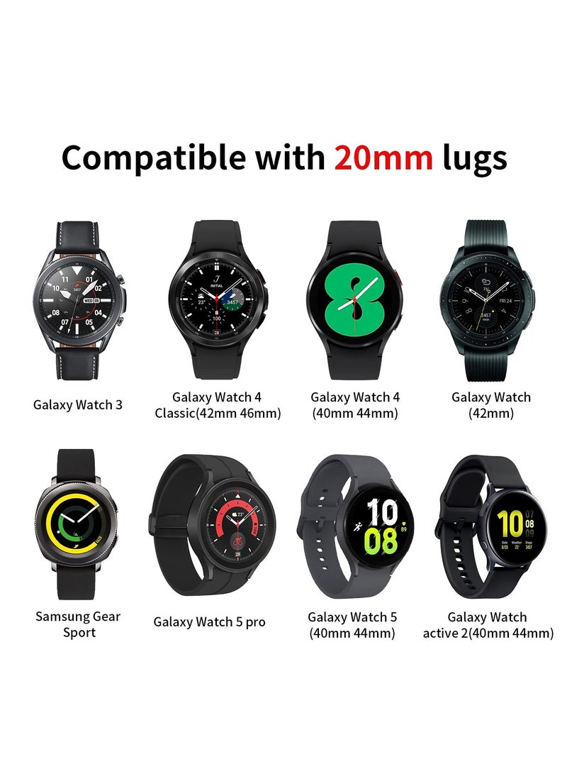 Elastic Braided Nylon Sport Bands for Samsung Galaxy Watch 6/5/4/5 Pro/Active 2/3, 20mm, Fits 40mm, 44mm, 45mm, 43mm, 47mm, 42mm, 46mm, 41mm, Stylish Blue Beige Color - Image 5